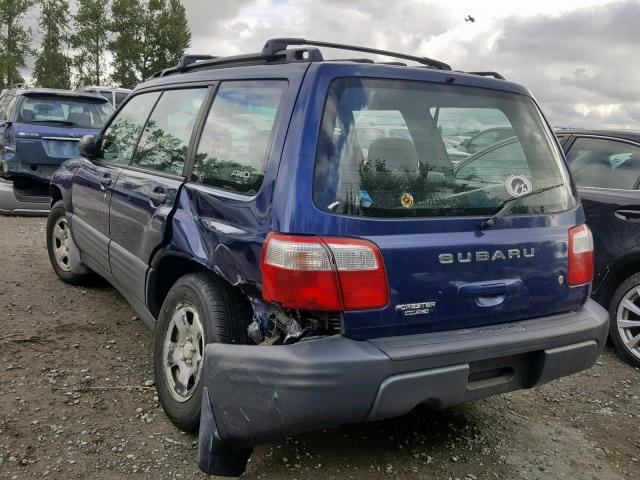 JF1SF63522G703035 - 2002 SUBARU FORESTER L BLUE photo 3