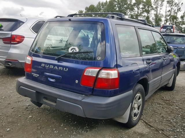 JF1SF63522G703035 - 2002 SUBARU FORESTER L BLUE photo 4