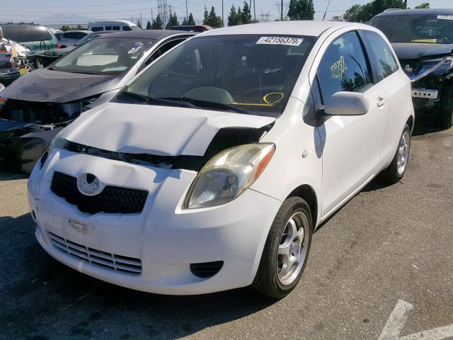 JTDJT923075052538 - 2007 TOYOTA YARIS WHITE photo 2