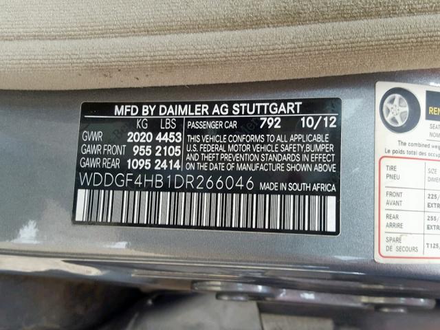 WDDGF4HB1DR266046 - 2013 MERCEDES-BENZ C 250 SILVER photo 10