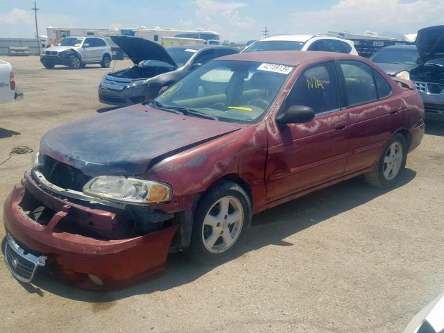 3N1CB51A52L553232 - 2002 NISSAN SENTRA GXE BURGUNDY photo 2