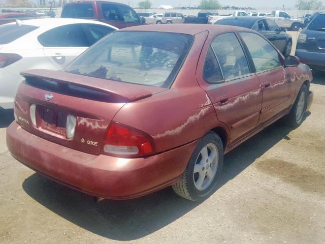 3N1CB51A52L553232 - 2002 NISSAN SENTRA GXE BURGUNDY photo 4