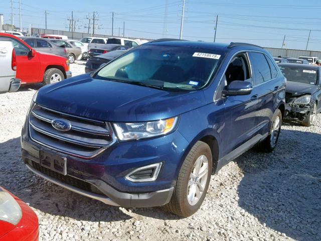 2FMPK3J88HBC68492 - 2017 FORD EDGE SEL BLUE photo 2