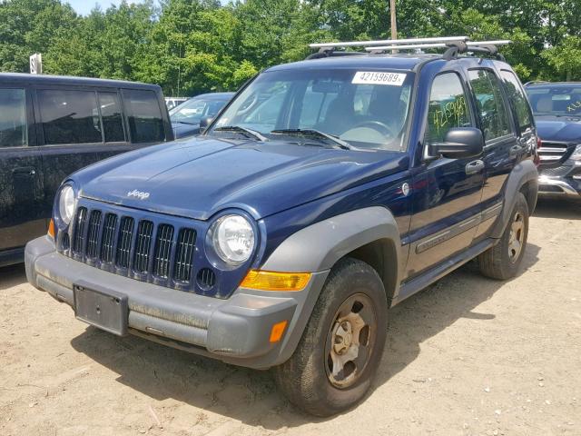 1J4GL48K46W198116 - 2006 JEEP LIBERTY SP BLUE photo 2