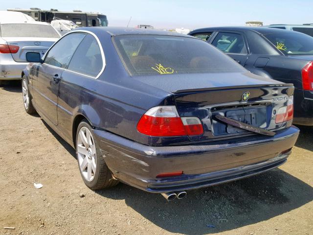 WBABN734X3PJ15425 - 2003 BMW 325 CI BLUE photo 3