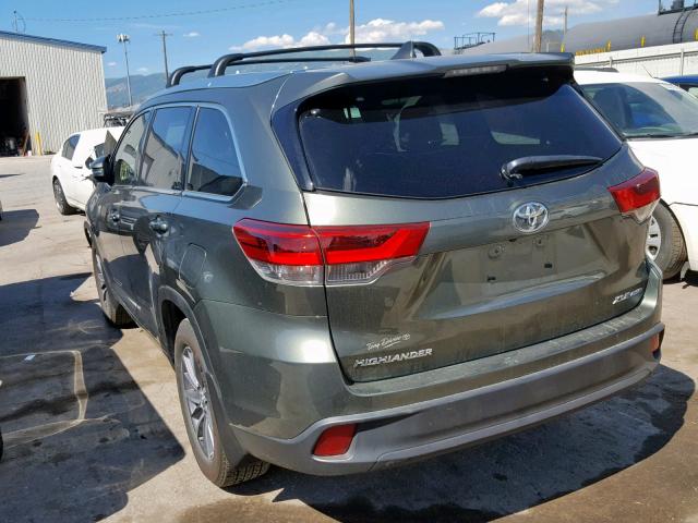 5TDJZRFH4JS808247 - 2018 TOYOTA HIGHLANDER GREEN photo 3