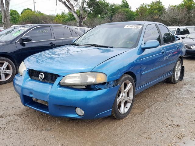 3N1AB51D52L703275 - 2002 NISSAN SENTRA SE- BLUE photo 2