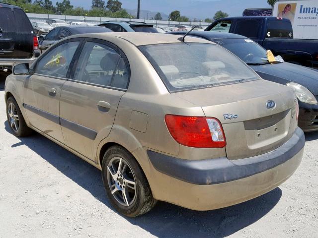 KNADE123066152055 - 2006 KIA RIO TAN photo 3