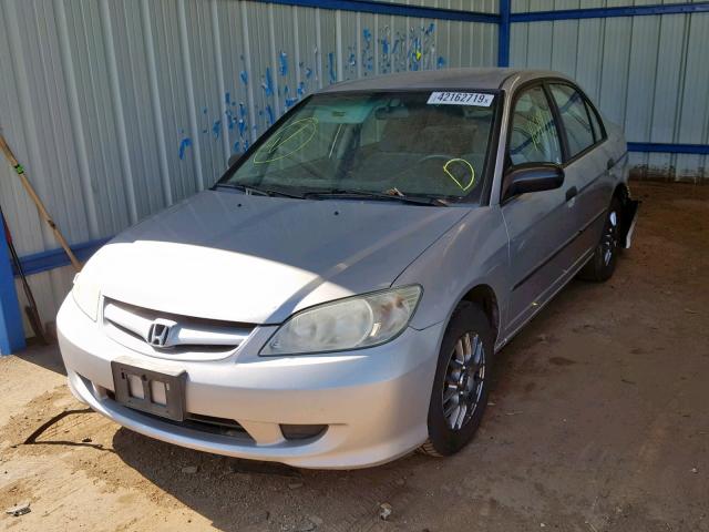 2HGES16354H532791 - 2004 HONDA CIVIC DX V SILVER photo 2