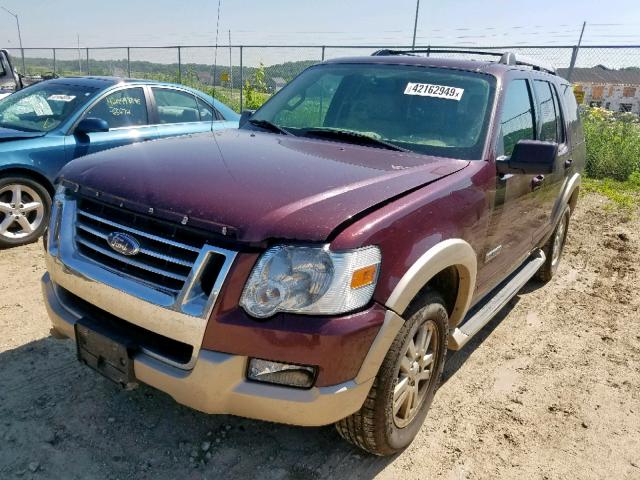 1FMEU74896UA23261 - 2006 FORD EXPLORER E MAROON photo 2