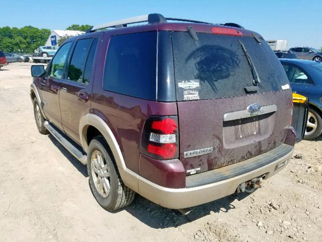 1FMEU74896UA23261 - 2006 FORD EXPLORER E MAROON photo 3