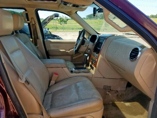 1FMEU74896UA23261 - 2006 FORD EXPLORER E MAROON photo 5