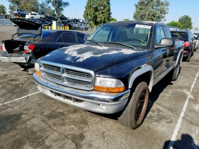 1B7GG22N21S348435 - 2001 DODGE DAKOTA BLACK photo 2