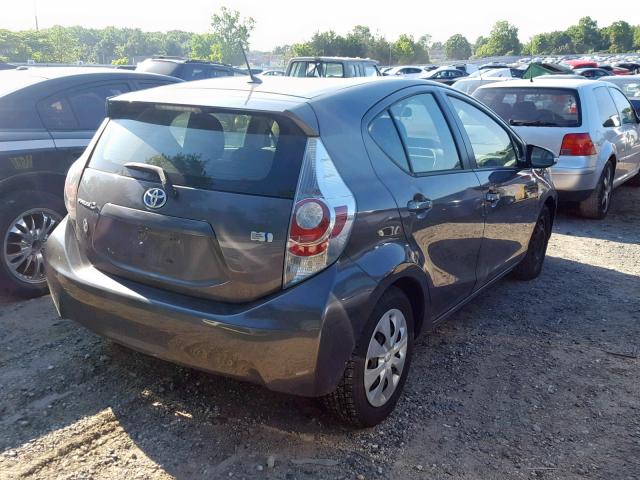 JTDKDTB37C1513539 - 2012 TOYOTA PRIUS C GRAY photo 4