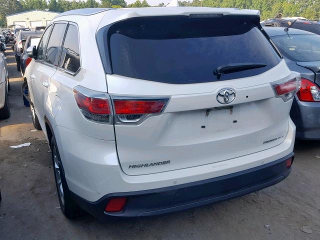 5TDDKRFH0ES045781 - 2014 TOYOTA HIGHLANDER WHITE photo 3