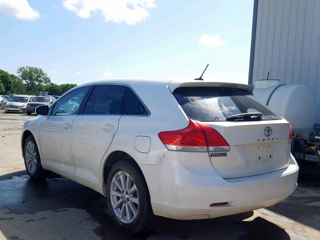 4T3ZA3BB9AU026162 - 2010 TOYOTA VENZA WHITE photo 3