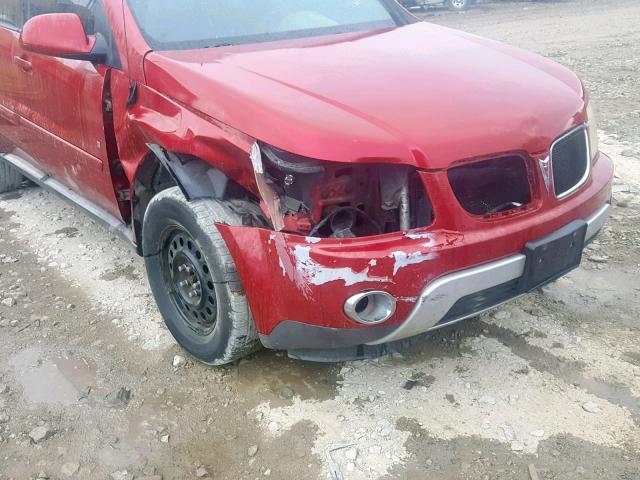 2CKDL73F966036649 - 2006 PONTIAC TORRENT MAROON photo 9