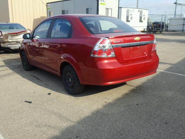 KL1TG5DE1AB107311 - 2010 CHEVROLET AVEO LT RED photo 3