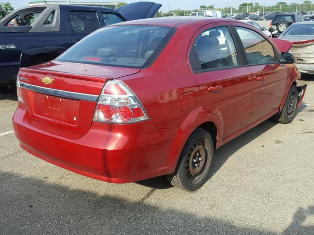 KL1TG5DE1AB107311 - 2010 CHEVROLET AVEO LT RED photo 4