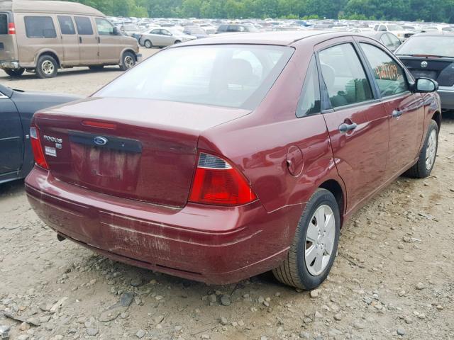 1FAHP34N17W276383 - 2007 FORD FOCUS ZX4 RED photo 4