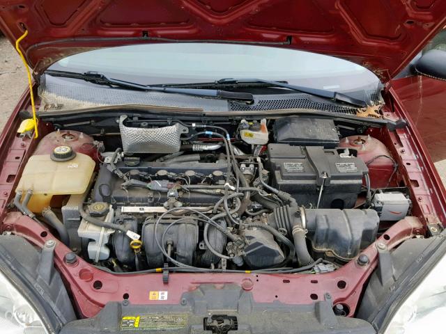 1FAHP34N17W276383 - 2007 FORD FOCUS ZX4 RED photo 7