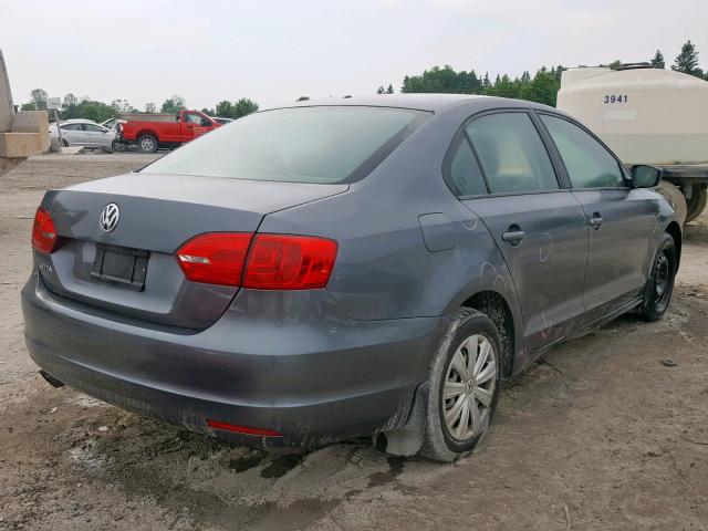 3VW2K7AJ8DM350088 - 2013 VOLKSWAGEN JETTA BASE GRAY photo 4