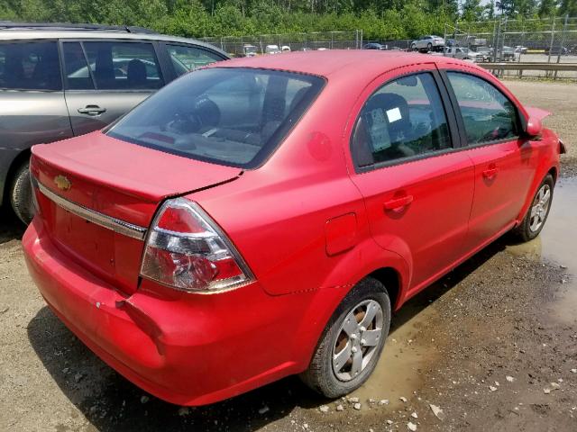 KL1TD5DE2BB132714 - 2011 CHEVROLET AVEO LS RED photo 4