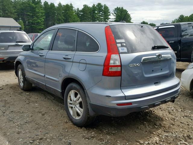 5J6RE3H75AL035168 - 2010 HONDA CR-V EXL BLUE photo 3