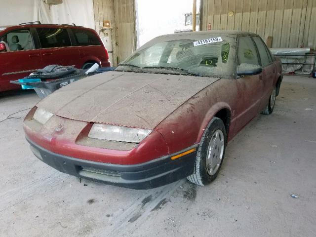 1G8ZG5494NZ230288 - 1992 SATURN SL1 MAROON photo 2