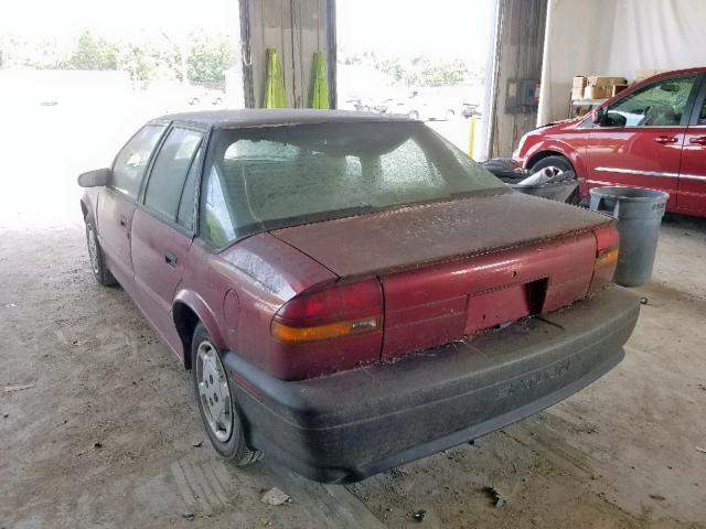 1G8ZG5494NZ230288 - 1992 SATURN SL1 MAROON photo 3