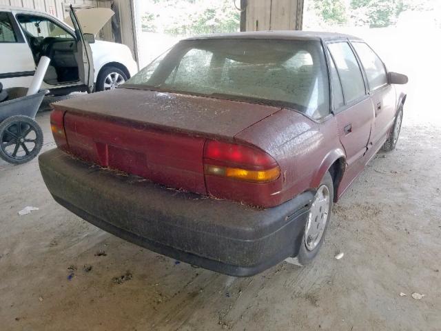 1G8ZG5494NZ230288 - 1992 SATURN SL1 MAROON photo 4