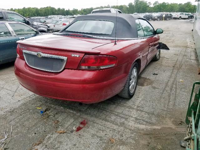 1C3EL75R06N239402 - 2006 CHRYSLER SEBRING GT MAROON photo 4