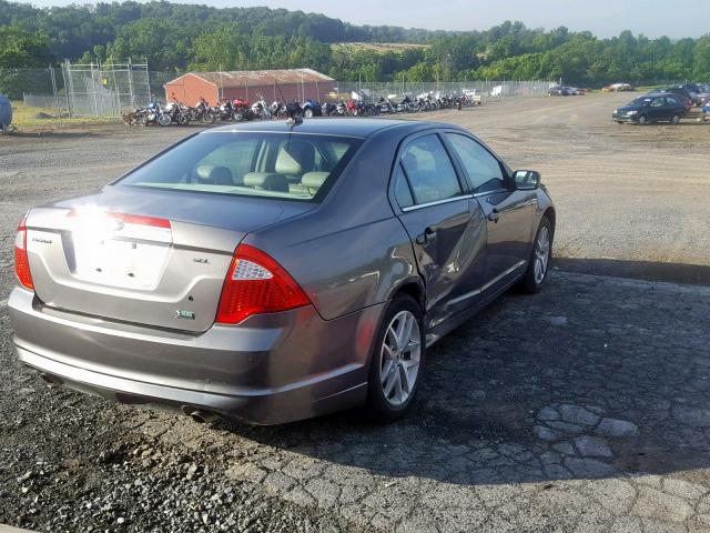 3FAHP0JG1AR313673 - 2010 FORD FUSION SEL GRAY photo 4