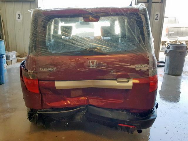 5J6YH2H73BL003088 - 2011 HONDA ELEMENT EX MAROON photo 9