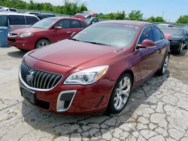 2G4GV5GX6G9160170 - 2016 BUICK REGAL GS MAROON photo 2