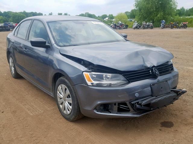 3VW2K7AJ2EM229963 - 2014 VOLKSWAGEN JETTA BASE GRAY photo 1