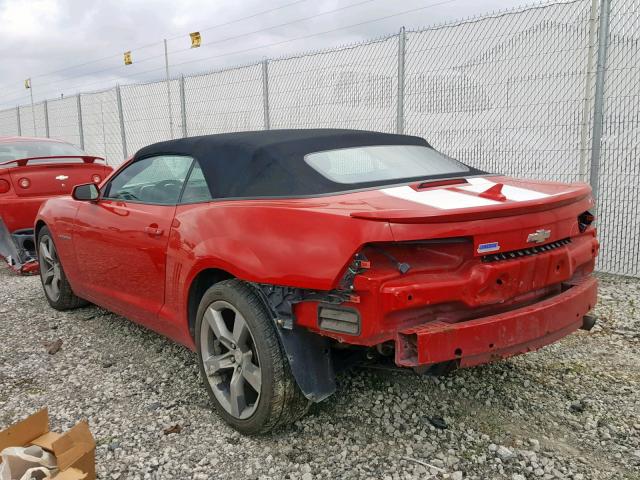 2G1FB3D33C9203400 - 2012 CHEVROLET CAMARO LT RED photo 3