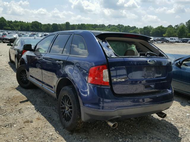 2FMDK3GC4BBA61569 - 2011 FORD EDGE SE BLUE photo 3