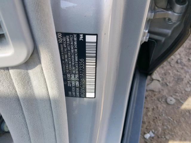 WDBNG70J61A173356 - 2001 MERCEDES-BENZ S 430 SILVER photo 10