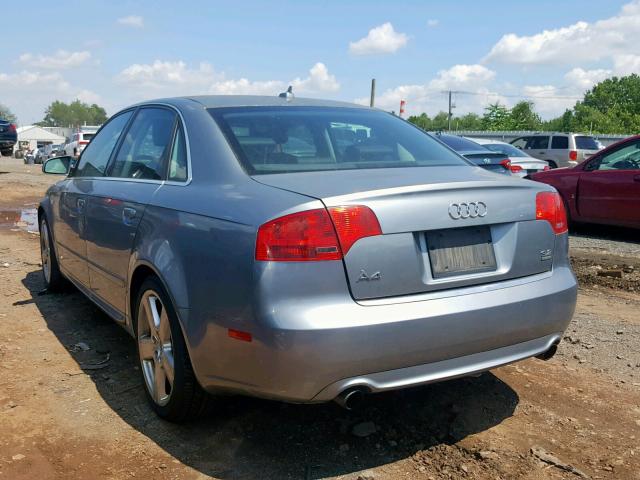 WAUDH78EX8A056775 - 2008 AUDI A4 3.2 QUA SILVER photo 3