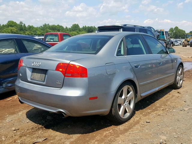 WAUDH78EX8A056775 - 2008 AUDI A4 3.2 QUA SILVER photo 4