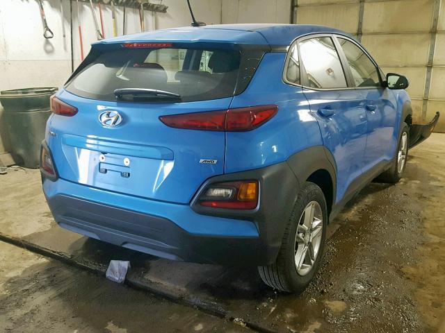 KM8K1CAA3KU254369 - 2019 HYUNDAI KONA SE BLUE photo 4