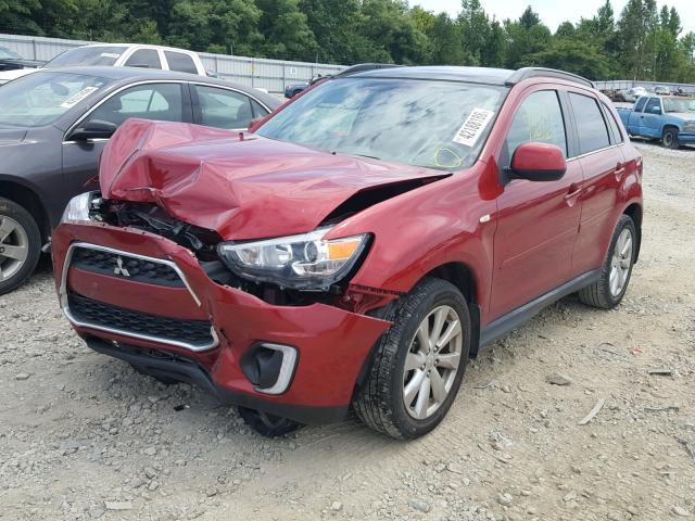 4A4AP4AU0FE020505 - 2015 MITSUBISHI OUTLANDER RED photo 2