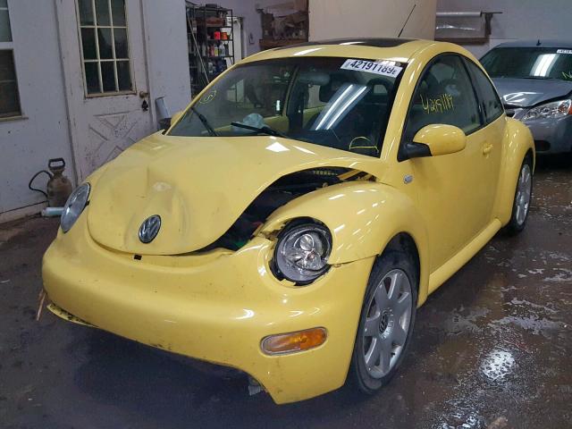 3VWDC21C51M431619 - 2001 VOLKSWAGEN NEW BEETLE ყვითელი ფოტო 2