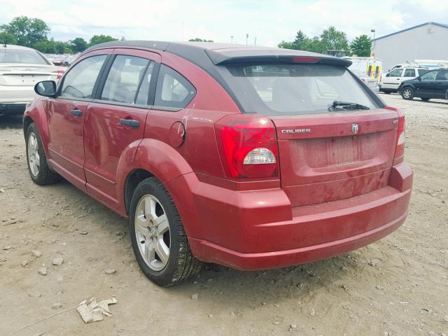 1B3HB48BX7D527090 - 2007 DODGE CALIBER SX RED photo 3