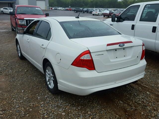 3FAHP0GA4BR337292 - 2011 FORD FUSION S WHITE photo 3