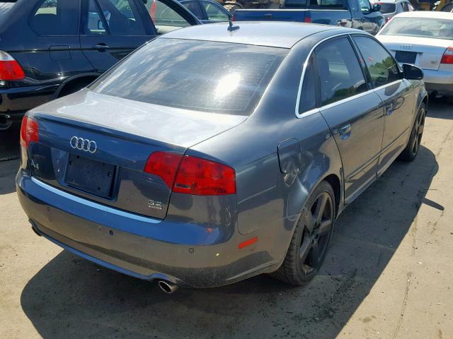 WAUDH78EX8A151417 - 2008 AUDI A4 3.2 QUA GRAY photo 4