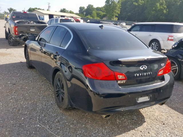 JN1CV6AP7AM401183 - 2010 INFINITI G37 BASE BLACK photo 3