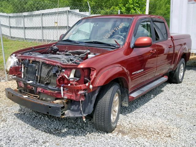 5TBDT48146S521511 - 2006 TOYOTA TUNDRA DOU BURGUNDY photo 2