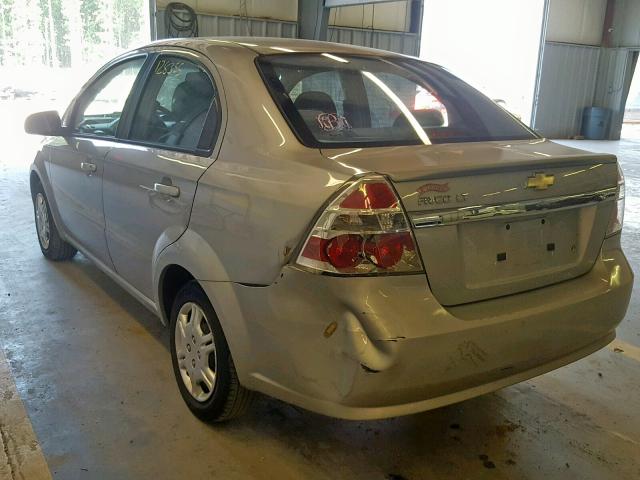 KL1TD5DE3AB087331 - 2010 CHEVROLET AVEO LS SILVER photo 3